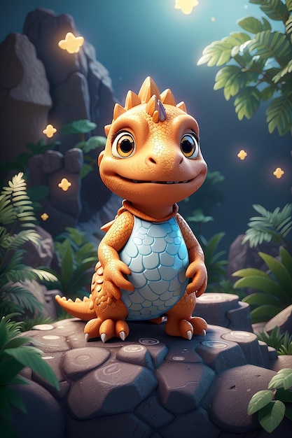 Baby Dinosaur em estilo de animação 3D