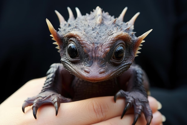 Baby-Dragon sitzt auf der Hand