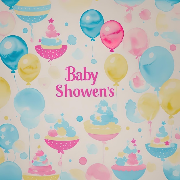 Baby-Geburtstagshintergrund, Hintergrunddekoration, Pastellfarben mit Luftballons, kostenloser Download von Bildern