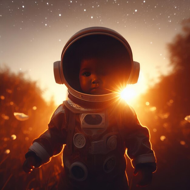 Baby in Astronautenkleidung