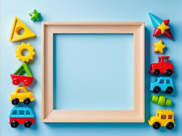 Baby kids toy frame background Teddy bears colorido madeira educacional sensorial classificação e pilha