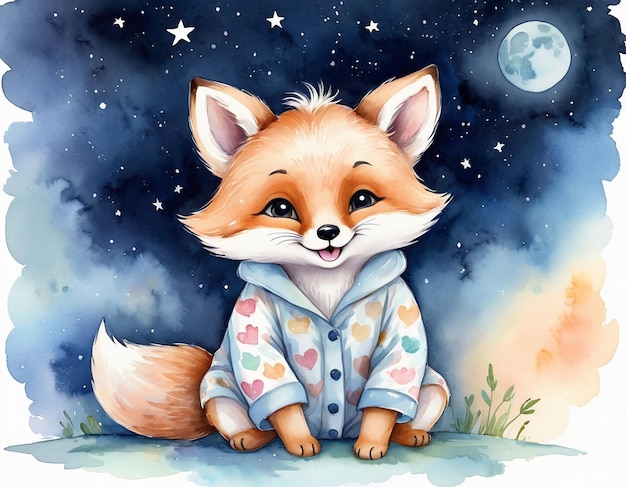 Baby-Nacht-Illustration Fuchs