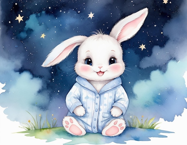 Baby-Nacht-Illustrationshase