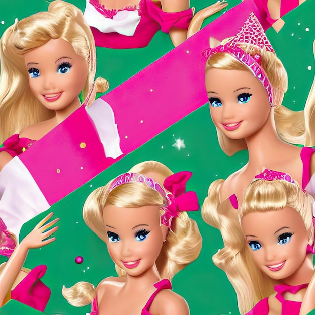 Foto baby-puppe-spielzeug verkleidet als weihnachtsmann an weihnachten zurück barbie neujahr