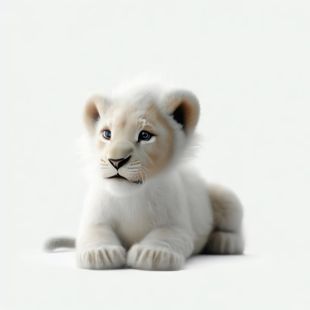 Baby White Lion's Whimsical Moments Generative KI