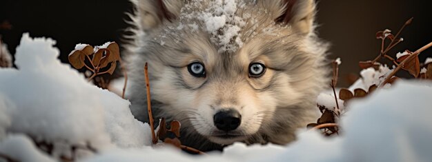 Baby-Wolf im Schnee