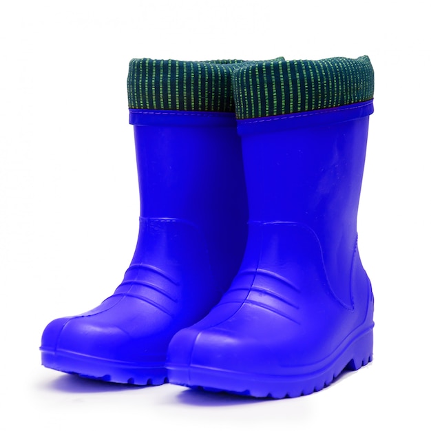 Babyblaue Gummistiefel mit Manschette für nasses Regenwetter