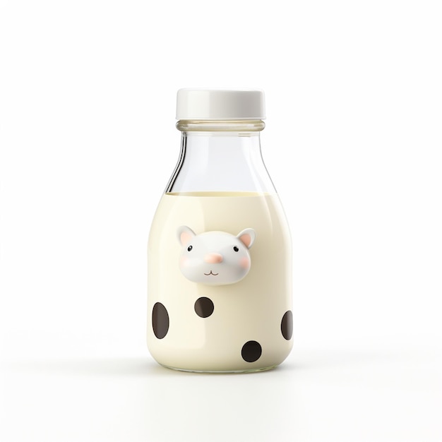 Babyflasche mit Milch auf weißem Hintergrund