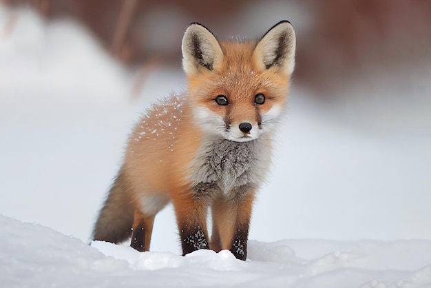 Babyfuchs im Schnee Generative KI