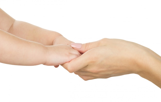 Babyhand, die Mutterhand hält