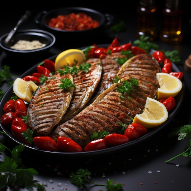 Bacalao a la Vizcaina Baskischer Kabeljau in einer reichen Tomaten- und Pfeffersauce Spanische Küche