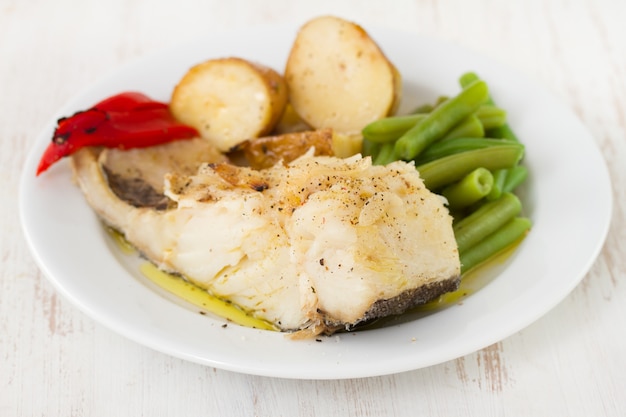 Bacalao con patata y judías verdes