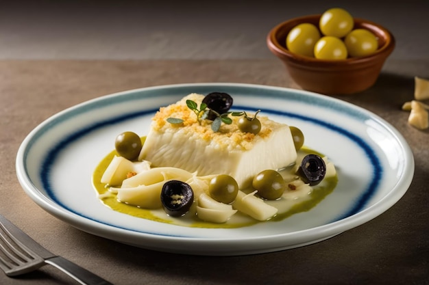 Foto bacalhau a gomes de sá feito com bacalhau salgado e seco em lascas cozidas com batatas um prato tradicional português