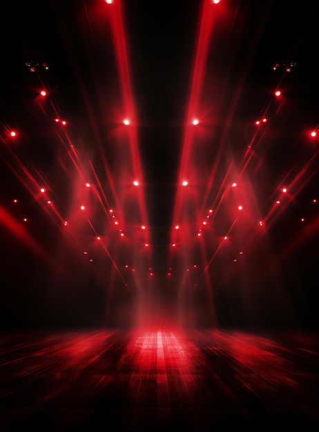 Backdrop com iluminação de spotlights vermelhos para flyers imagem realista ultra hd design alto