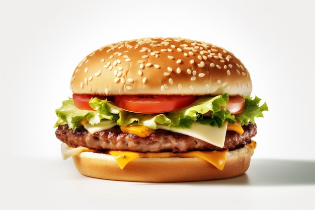 Background comida sanduíche hambúrguer carne hambúrguer rápido branco fast food snack de carne bovina IA geradora