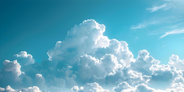 Background Fluffy Cloud em um céu azul ideal para banners Conceito de nuvem de fundo Fluffy Sky Banner Design Tema de céu azul