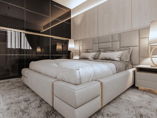 Background Quarto luxuoso com móveis sob medida e projetados para residências e hotéis