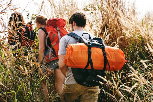 Backpacker auf ein Abenteuer