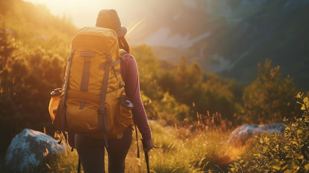 Backpacker Camping Wanderreise Reise Trek-Konzept