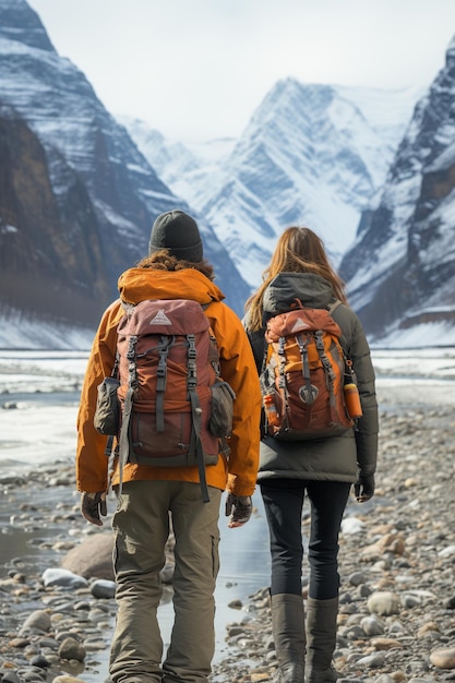 Backpacker HD 8K Wallpaper Stock Fotobild