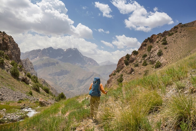 Backpacker in den Sommerbergen