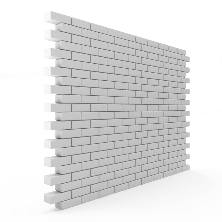 Foto backsteinmauer lokalisiert auf weißem hintergrund