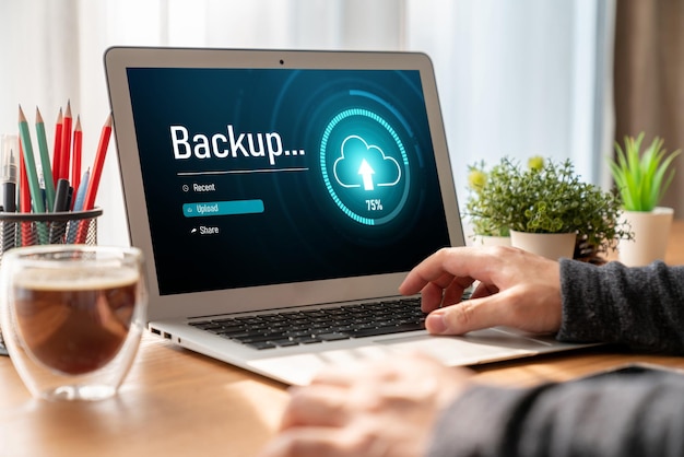 Backup Armazenamento de Dados Tecnologia da Internet Conceito de negócio aconchegante
