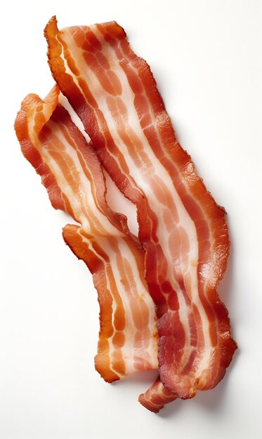 Foto bacon em fundo branco bacon fresco