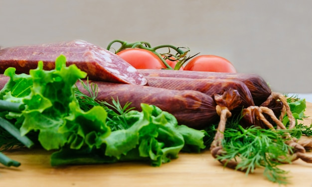 Bacon porco defumado tomate cebolas kolbasz delicatessen roll
