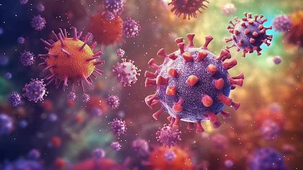 Bactéria de coronavírus que causa infecções respiratóriasGenerative AI