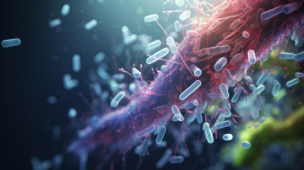 Foto la bacteria escherichia coli ecoli se muestra en 3d