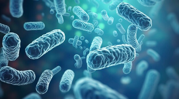 Foto bactéria legionella pneumophila ilustração médica 3d