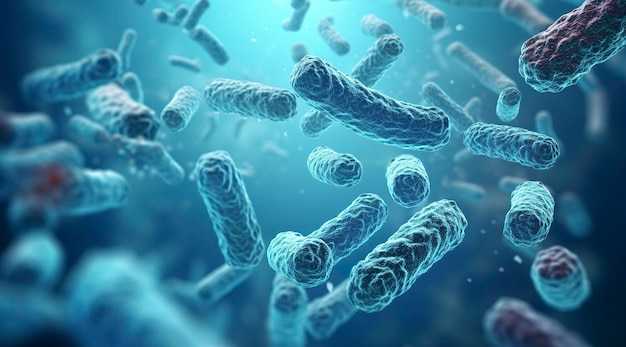 Foto bactéria legionella pneumophila ilustração médica 3d