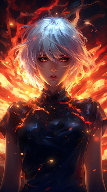 Badass anime girl wallpaper olhos perfeitos foco hiperdetalhado simétrico