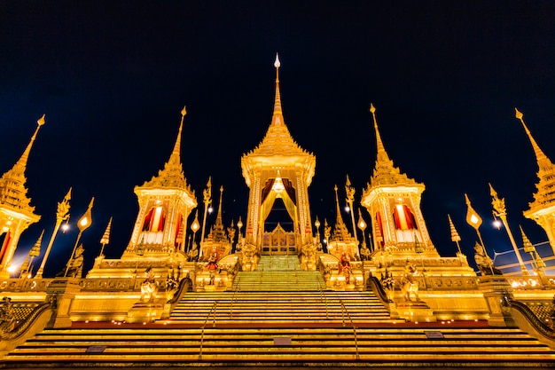 Baden Sie königlichen Scheiterhaufen von König Bhumibol Adulyadej bei Sanam Luang Bangkok, Thailand