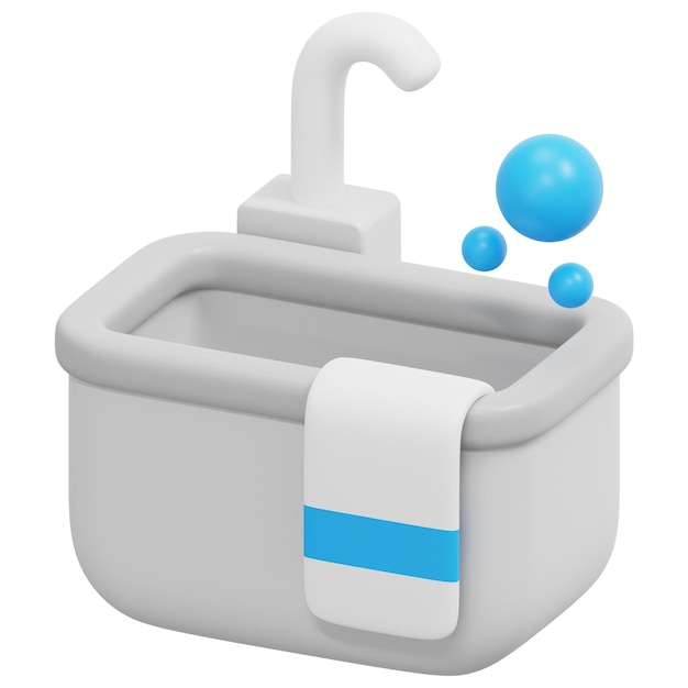 badewanne 3d-render-symbol-illustration