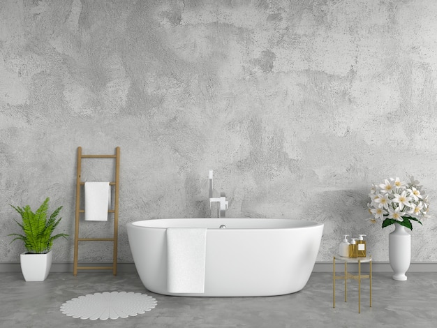 Badewanne im Badezimmer im Loft-Stil