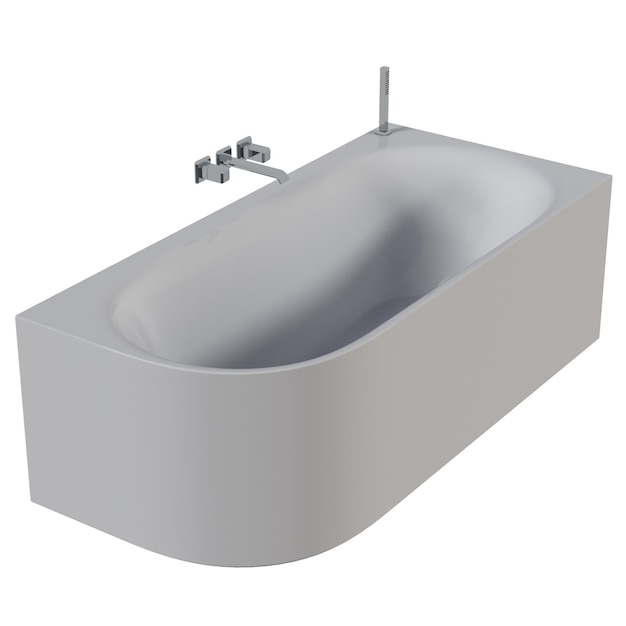 Badewanne isoliert auf weißem Hintergrund 3D-Illustration und ein CG-Rendering