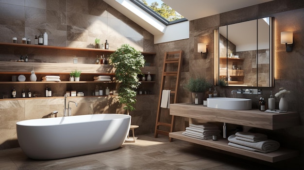 Badezimmer mit modernem Badezimmer