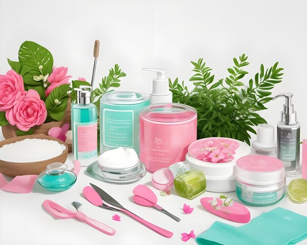 Foto badezimmer oder spa konzeptionelle flatlay mit natürlichen und handgefertigten schönheits- und produkten