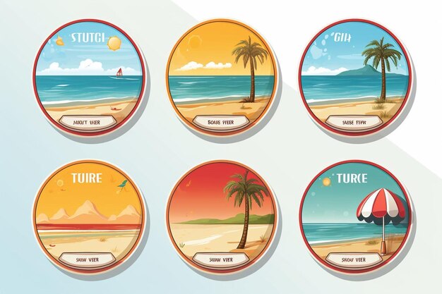 Foto badges coloridos de férias de verão