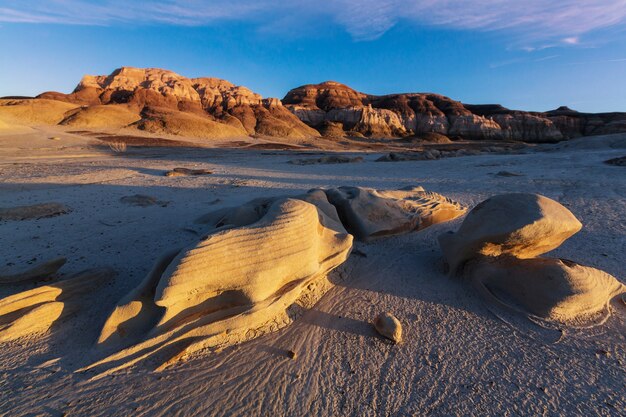 Badlands Bisti, área selvagem de De-na-zin, Novo México, EUA