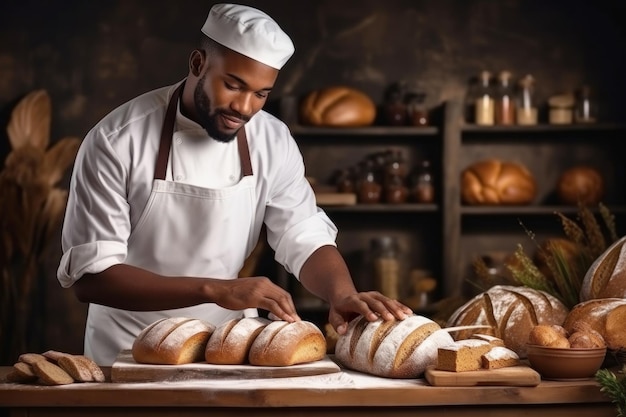 Bäcker machen Brot in der Hausbäckerei