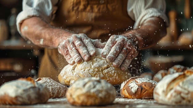 Foto bäcker machen brote