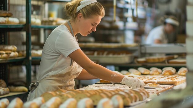 Foto bäckereiarbeiterin