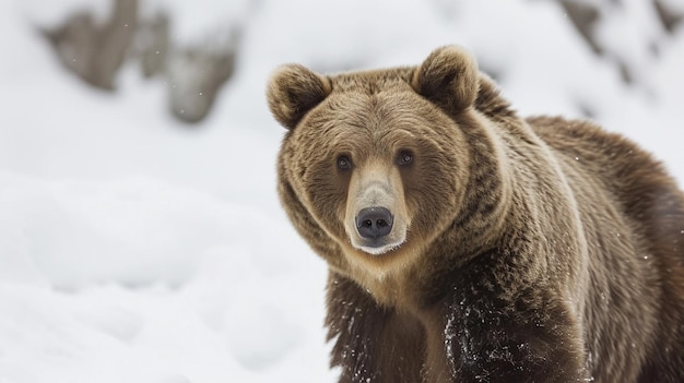 Bär auf weißem Hintergrund Grizzlybär männlich AI Generativ