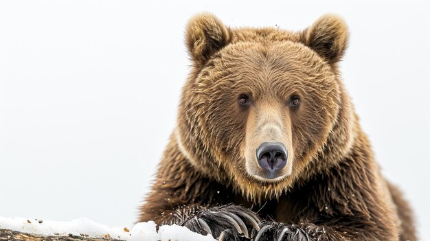 Bär auf weißem Hintergrund Grizzlybär männlich AI Generativ