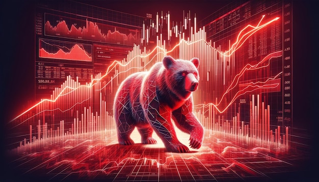 Bärenmarkt-Gebiet Eine starke Visualisierung des wirtschaftlichen Abschwungs