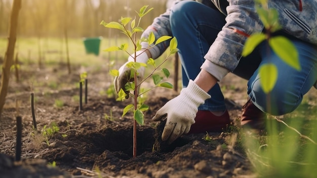 Bäume pflanzen oder in Gemeinschaftsgärten arbeiten, um die lokale Nahrungsmittelproduktion und die Wiederherstellung von Lebensräumen zu fördern Die generative KI