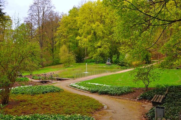 Bäume und Sträucher im Garten beim Männerkloster auf einem Frauenberg in Fulda Hessen Deutschland